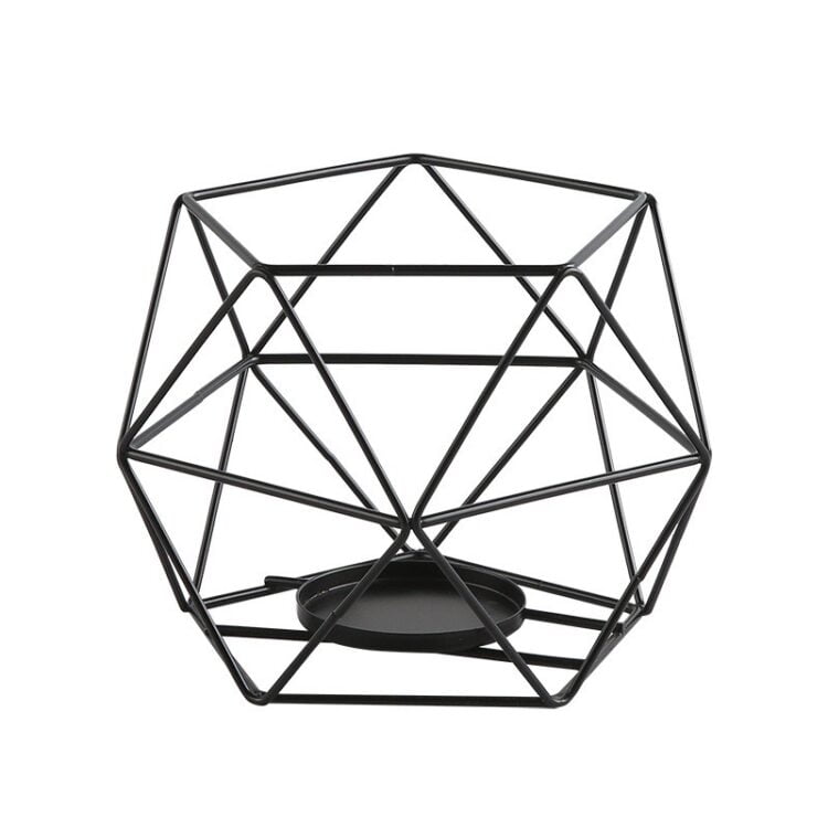 Geometrinė žvakidė cilindrinėms žvakėms, juodos spalvos