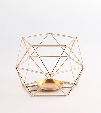 Geometrinė žvakidė cilindrinėms žvakėms, aukso spalvos