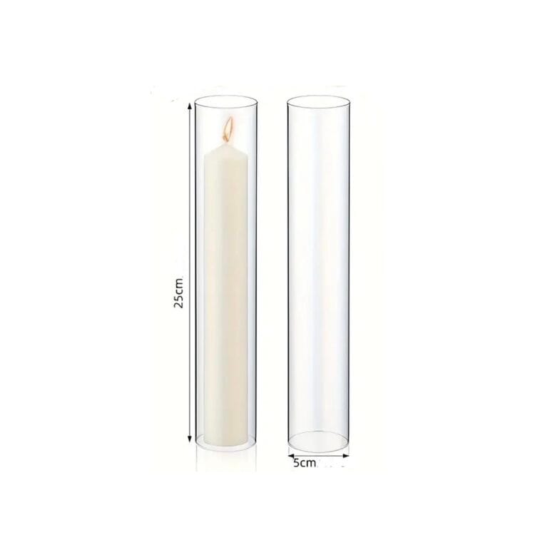 Stiklo žvakidės su gaubtu 25/5 cm - Image 2