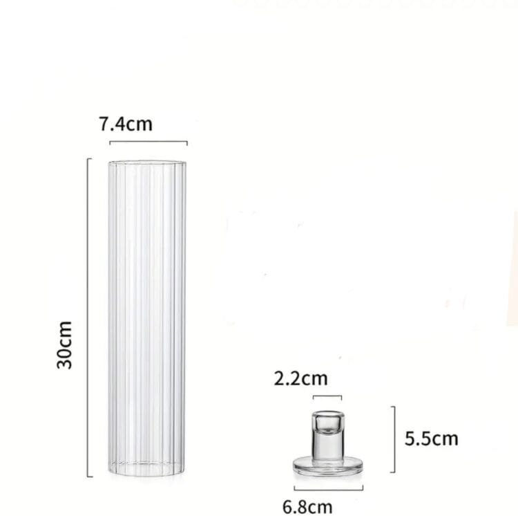 Stiklo žvakidės su raštuotu gaubtu 30/7,5 cm - Image 2