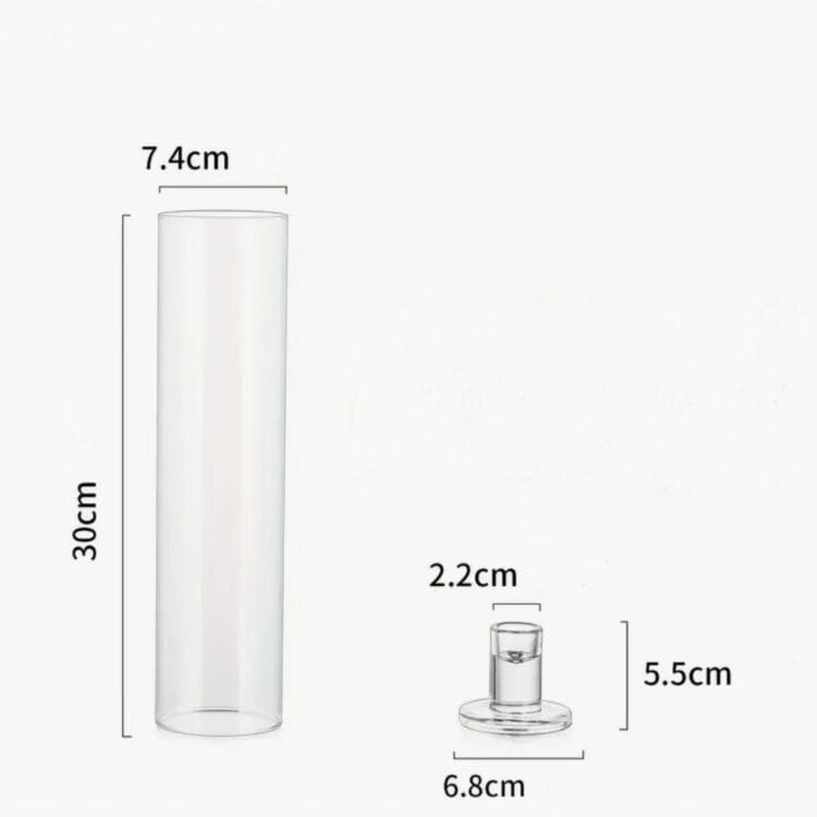 Stiklo žvakidės su gaubtu 30/7,5 cm - Image 2