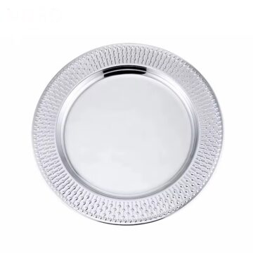 Nerūdijančio plieno polėkštė su raštuotu kraštu