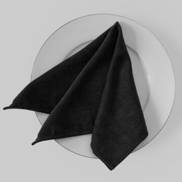 Juodos spalvos veliūro servetėlės
